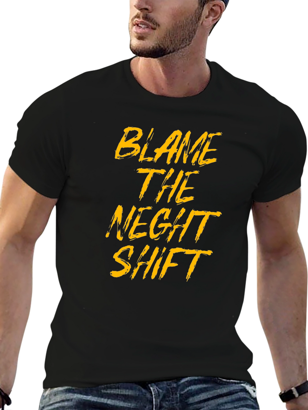 Blame The Night Shift Black T-Shirt