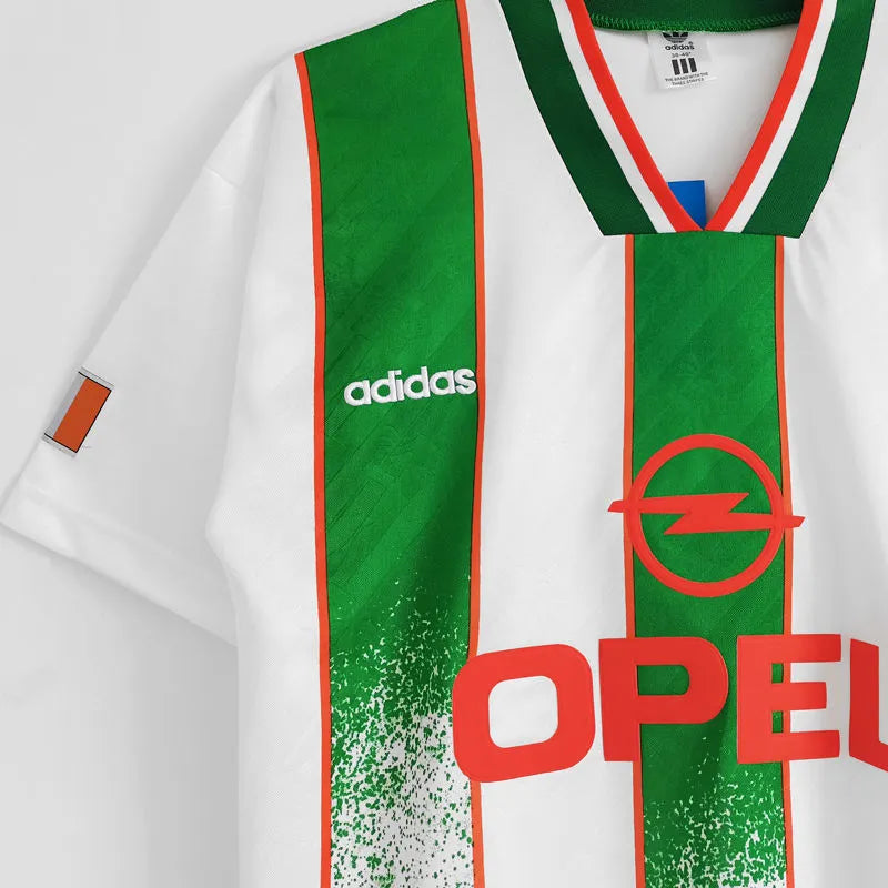 1994 Ireland Away White Retro Soccer Jersey Detail 2