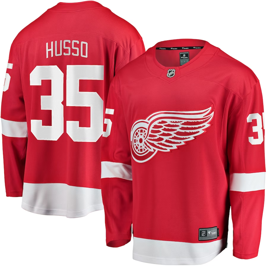 Men's Detroit Red Wings Ville Husso #35 Red Home Breakaway Player Jerseys