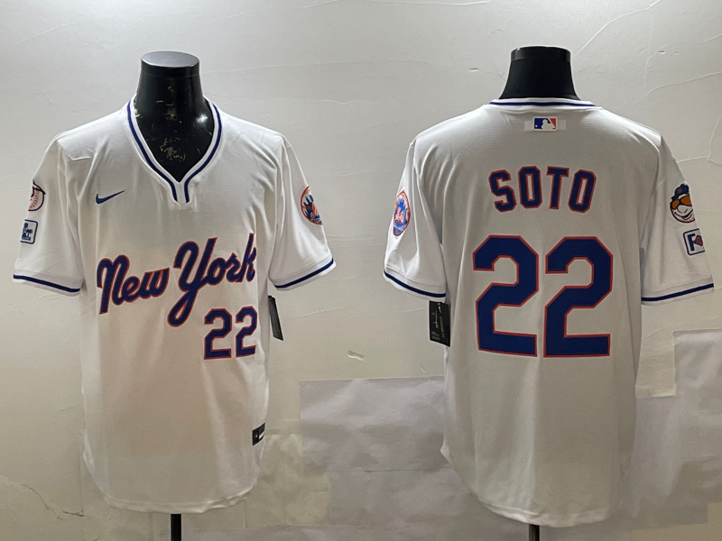 Men's New York Mets Juan Soto #22 White Replica Player Jerseys