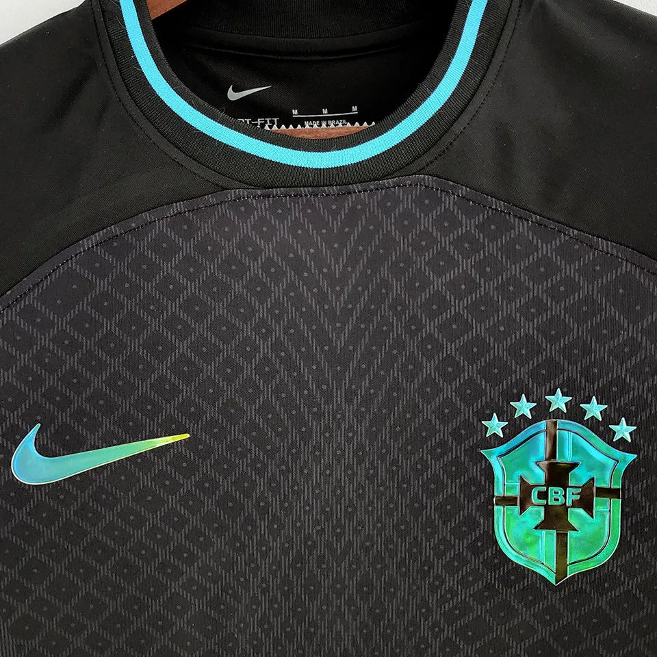 2022/23 Brazil Concept Black Fans Jersey Detail 3