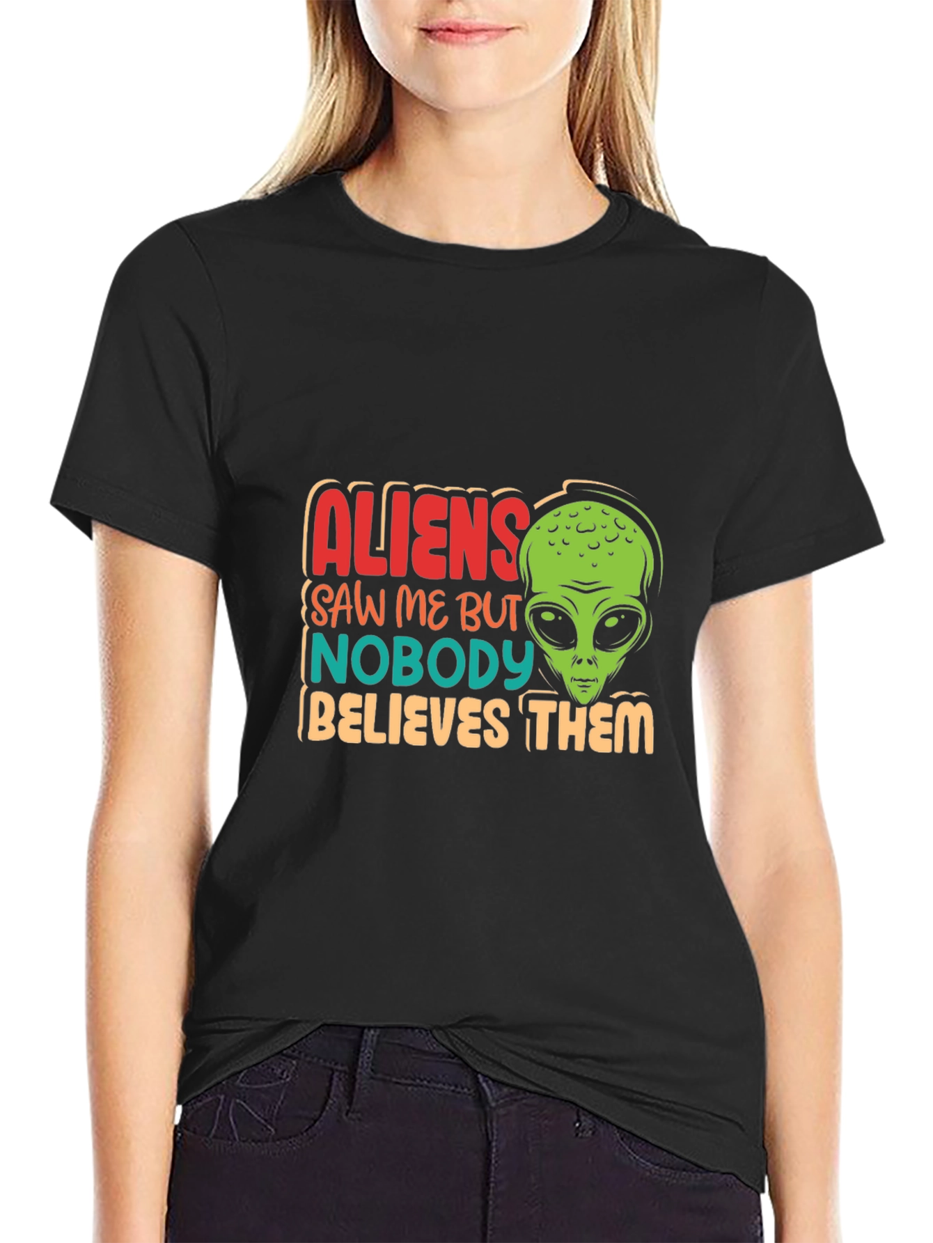 Aliens Saw Me Funny Graphic T-Shirt