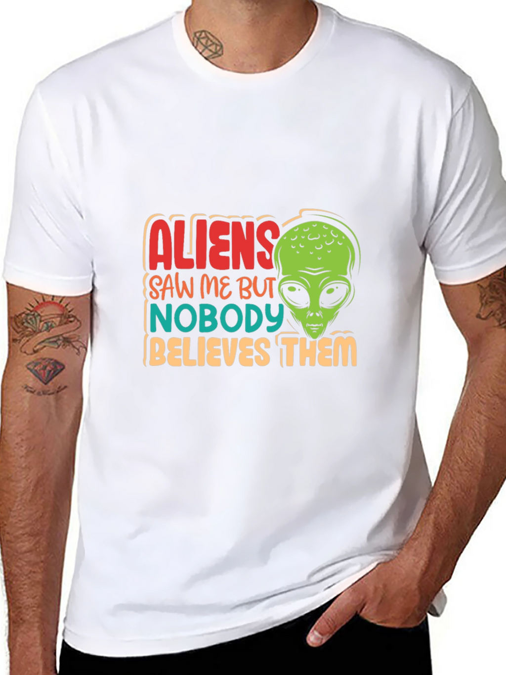 Aliens Saw Me Funny Graphic T-Shirt
