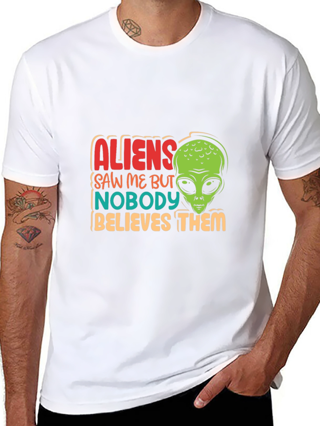 Aliens Saw Me Funny Graphic T-Shirt