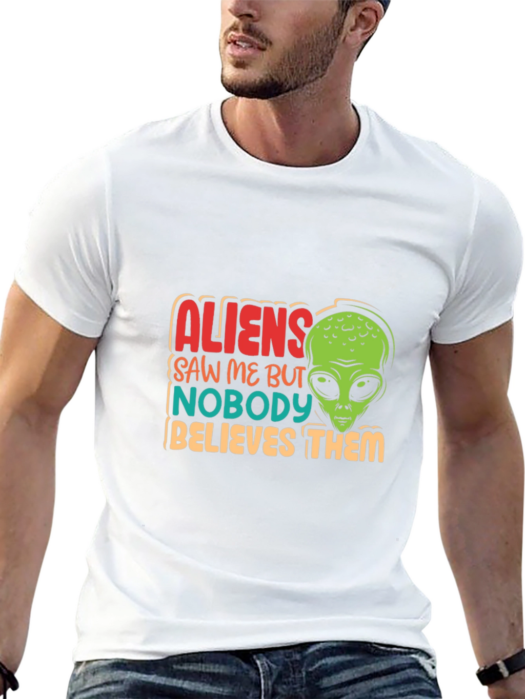 Aliens Saw Me Funny Graphic T-Shirt