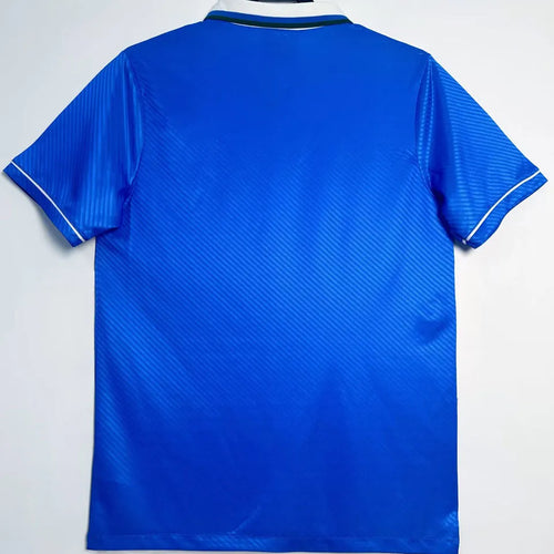 1996 Brazil Away Blue Retro Soccer Jersey Back