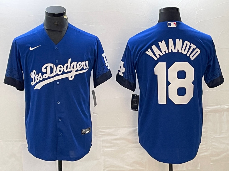 Men's Los Angeles Dodgers Yoshinobu Yamamoto #18 Royal City Connect Replica Player Jerseys
