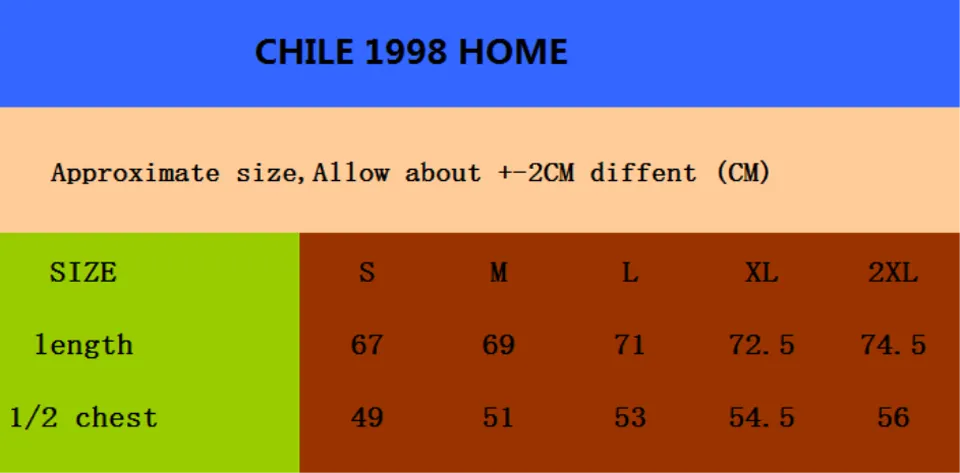 1998 Chile Home Red Retro Soccer Jersey Detail 3