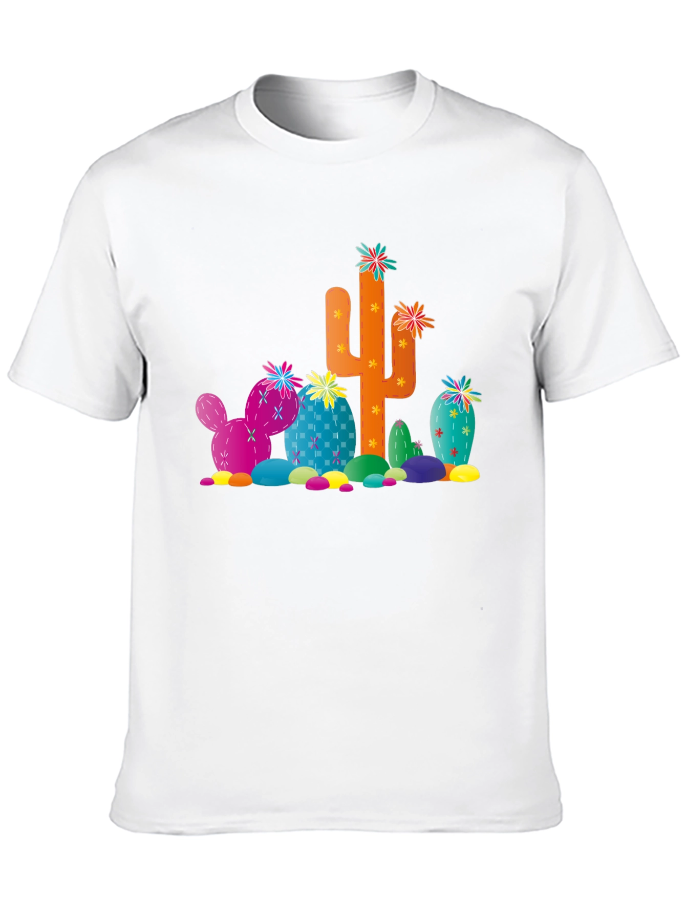 Cactus Print Black T-Shirt - Desert Fun!