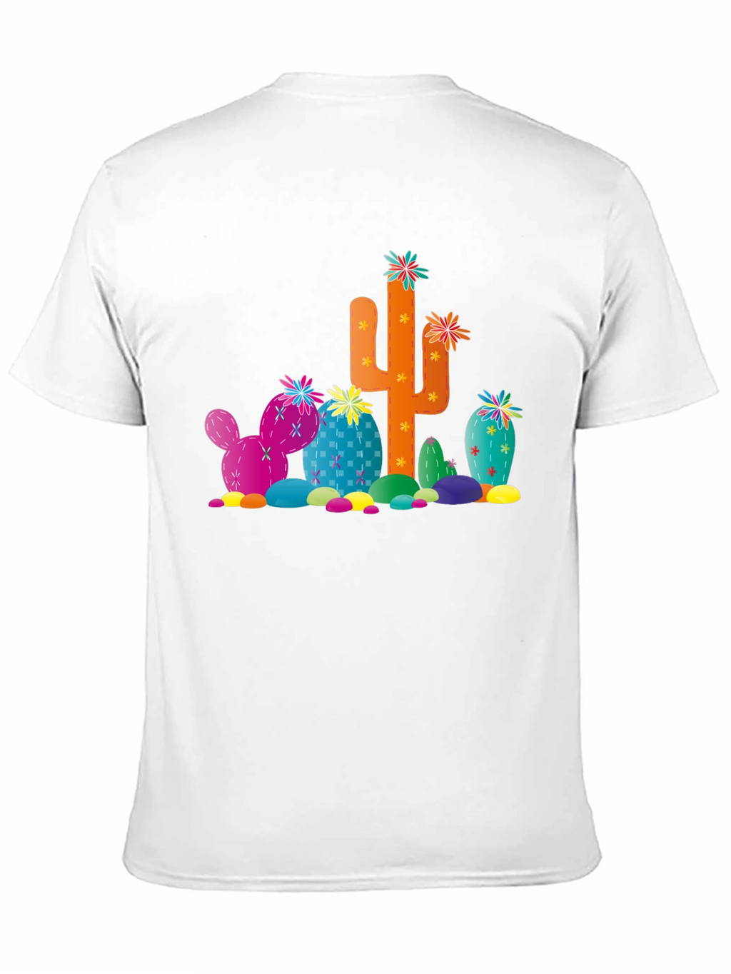 Cactus Print Black T-Shirt - Desert Fun!