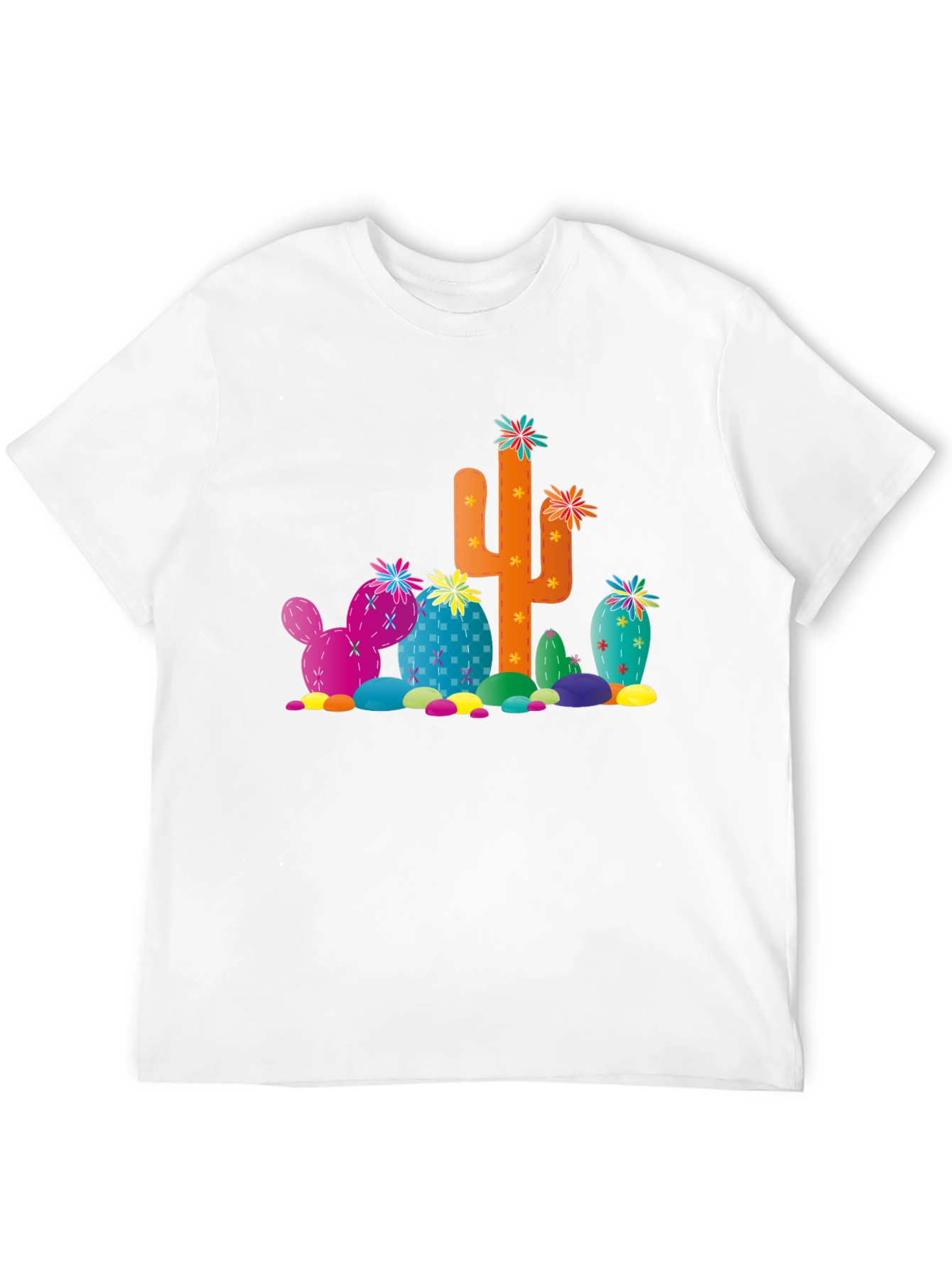 Cactus Print Black T-Shirt - Desert Fun!