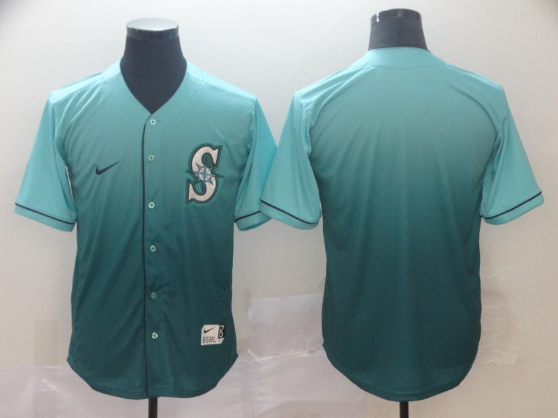Men's Seattle Mariners Aqua Replica Blank Jerseys