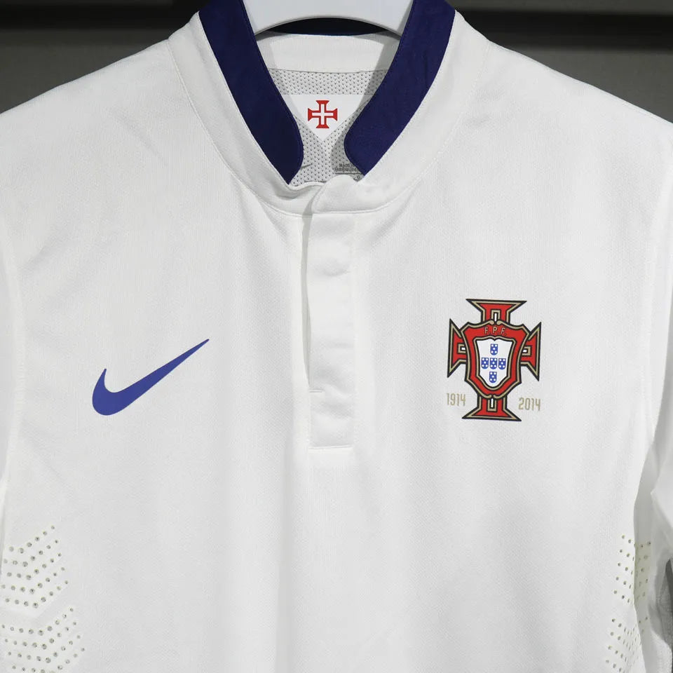 2014 Portugal Away White Retro Player Version Long Sleeve Soccer Jersey 球员版 Detail 4