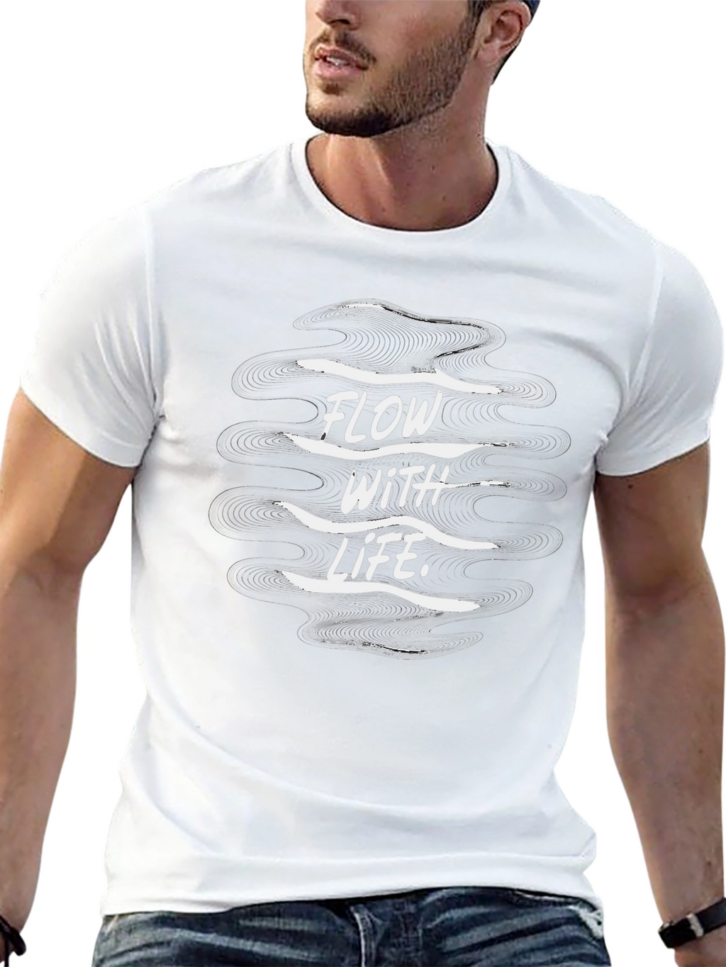 Flow With Life Black Graphic Tee