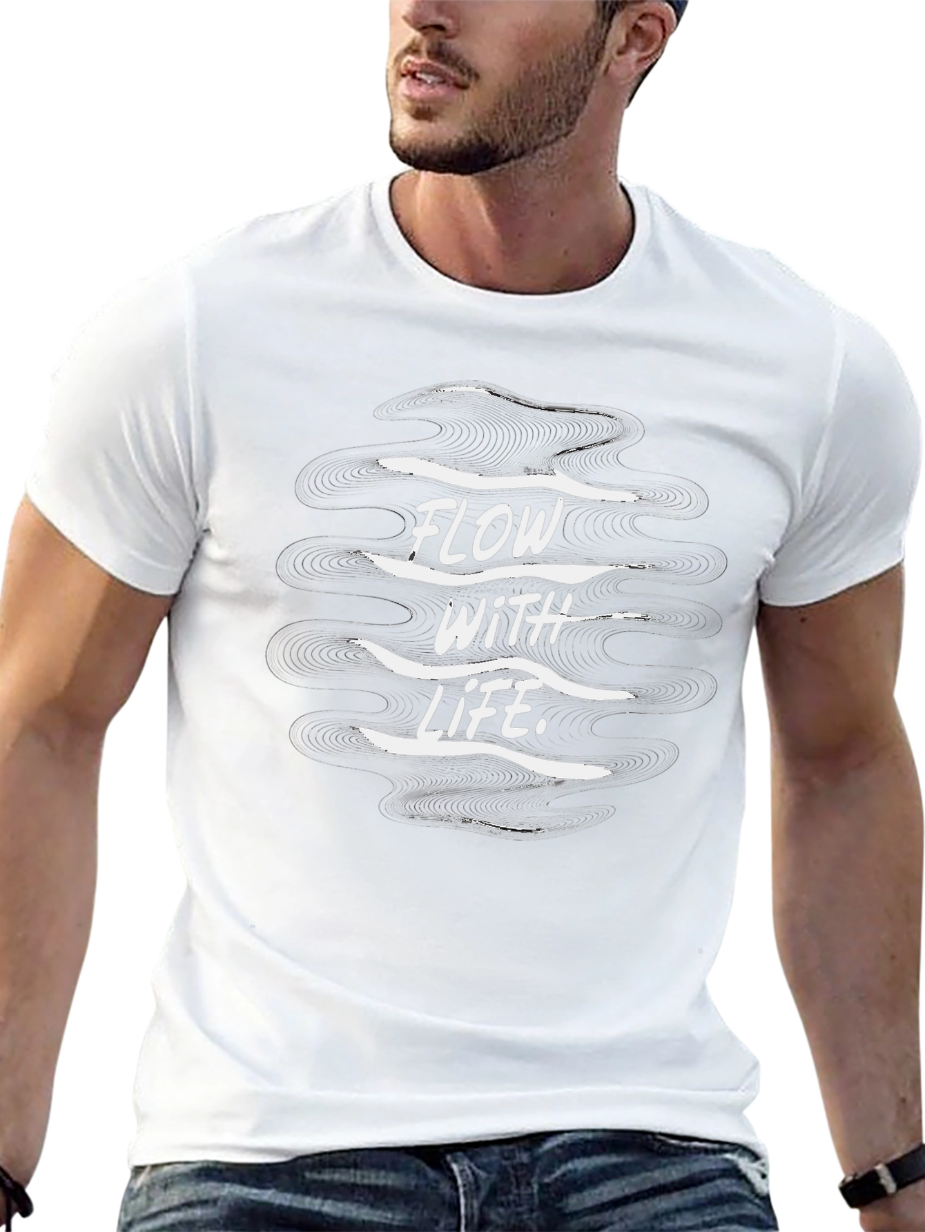 Flow With Life Black Graphic Tee
