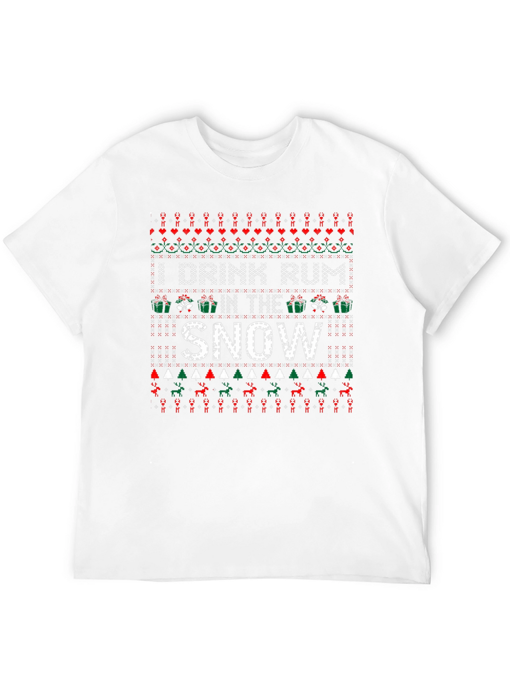 I Drink Rum In The Snow Christmas T-Shirt