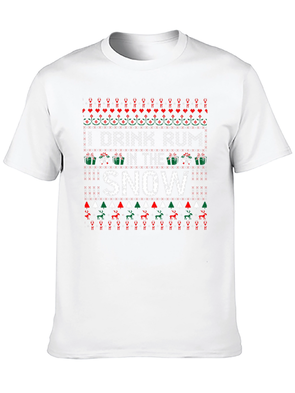 I Drink Rum In The Snow Christmas T-Shirt