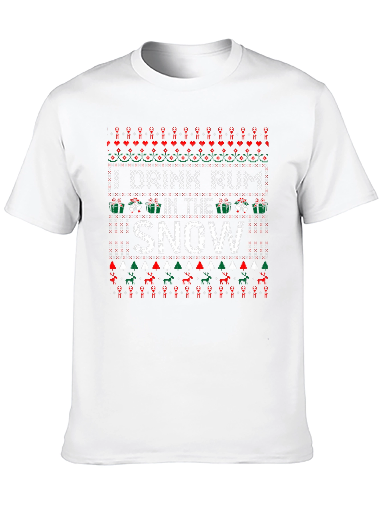 I Drink Rum In The Snow Christmas T-Shirt