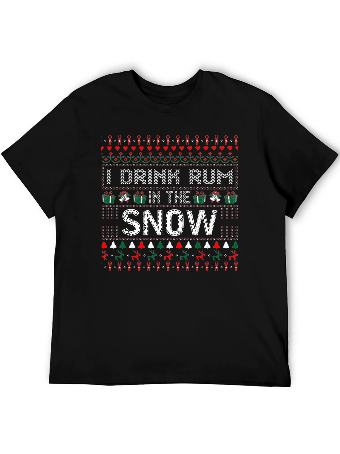 I Drink Rum In The Snow Christmas T-Shirt