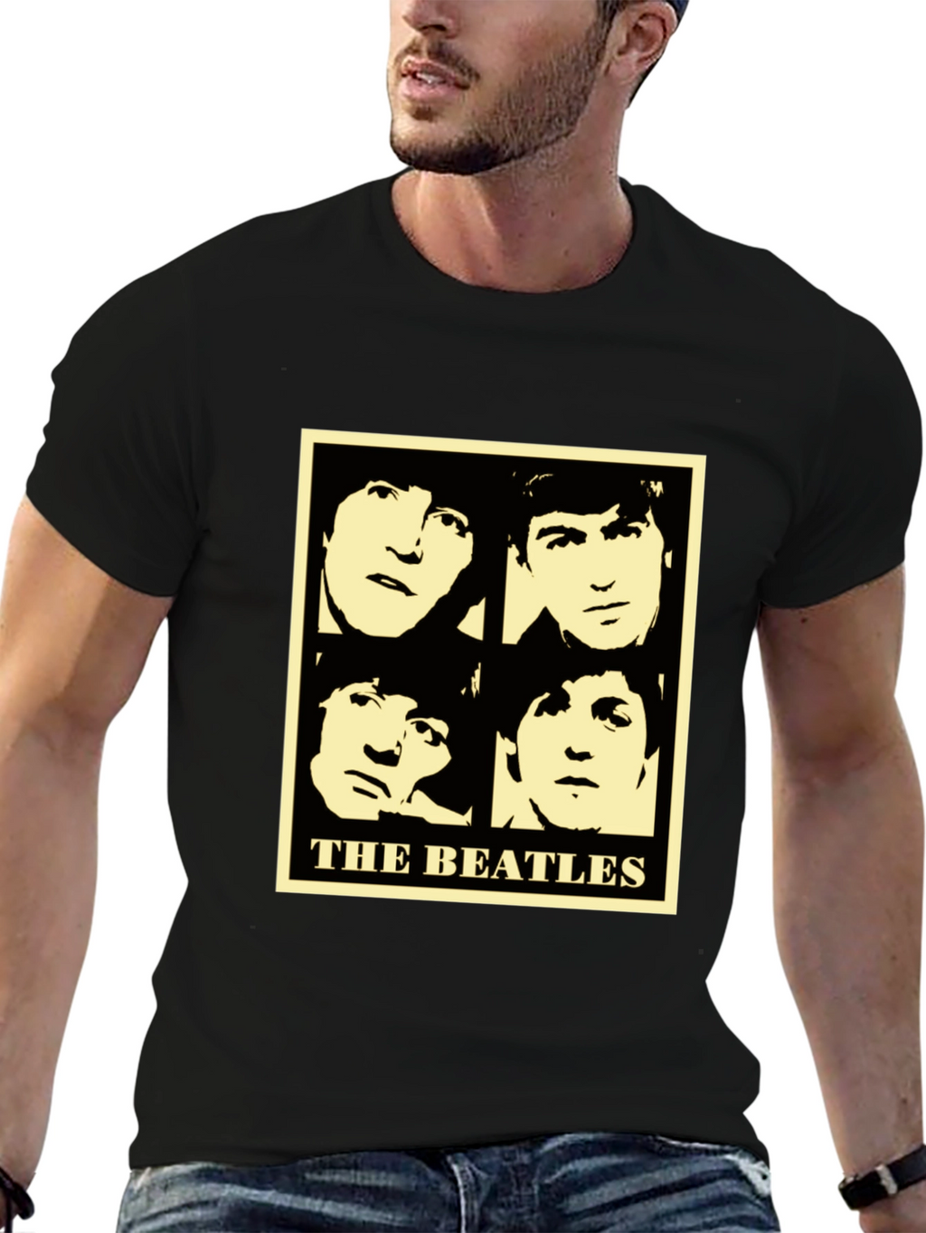 The Beatles Retro Graphic Tee - Black
