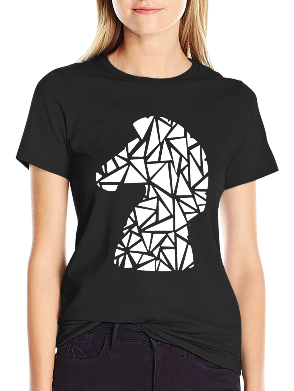 Geometric Knight Graphic Tee - Stylish Chess Shirt