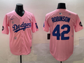 Men's Los Angeles Dodgers Jackie Robinson #42 Pink Alternate Replica Player Jerseys