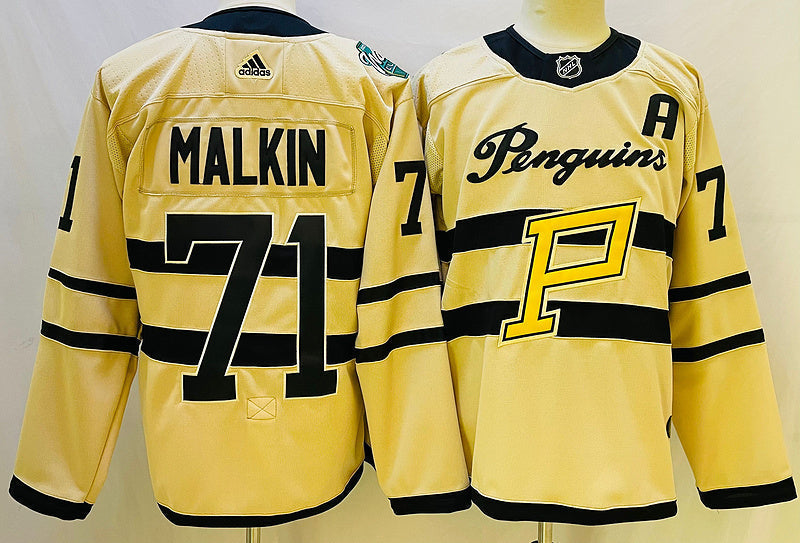 Men's Pittsburgh Penguins Evgeni Malkin #71 Yellow Player Jerseys