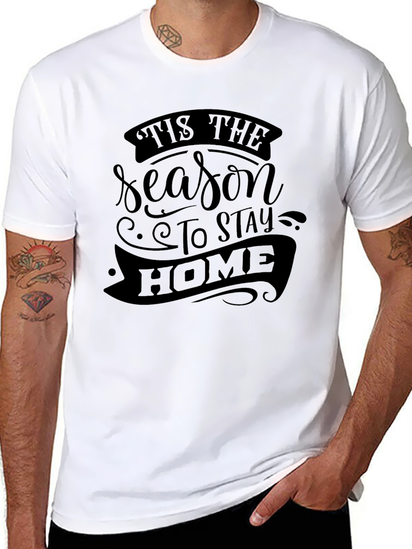 Tis The Season Stay Home Graphic Tee