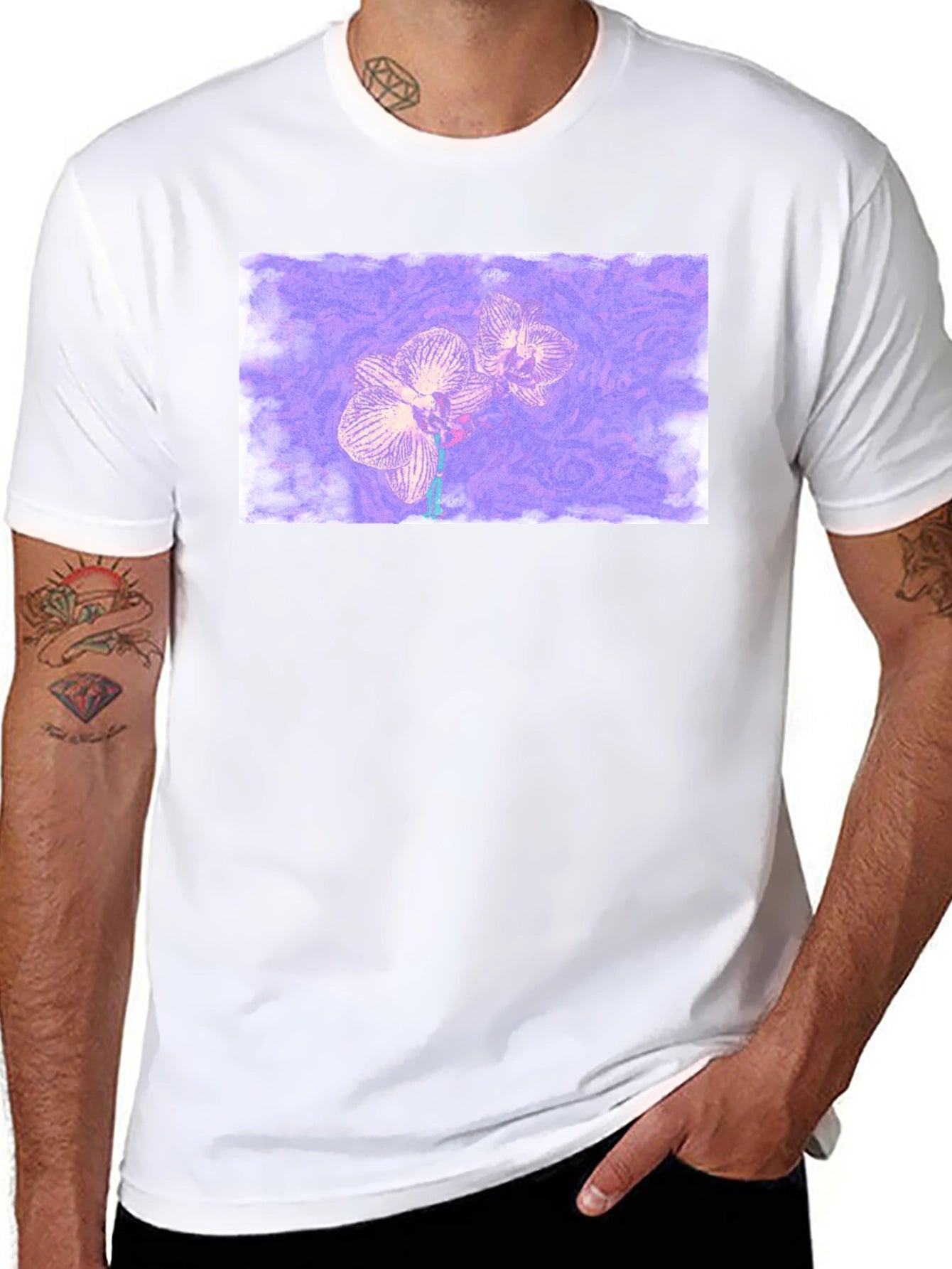 Orchid Graphic Black T-Shirt