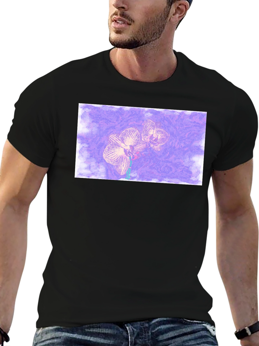 Orchid Graphic Black T-Shirt