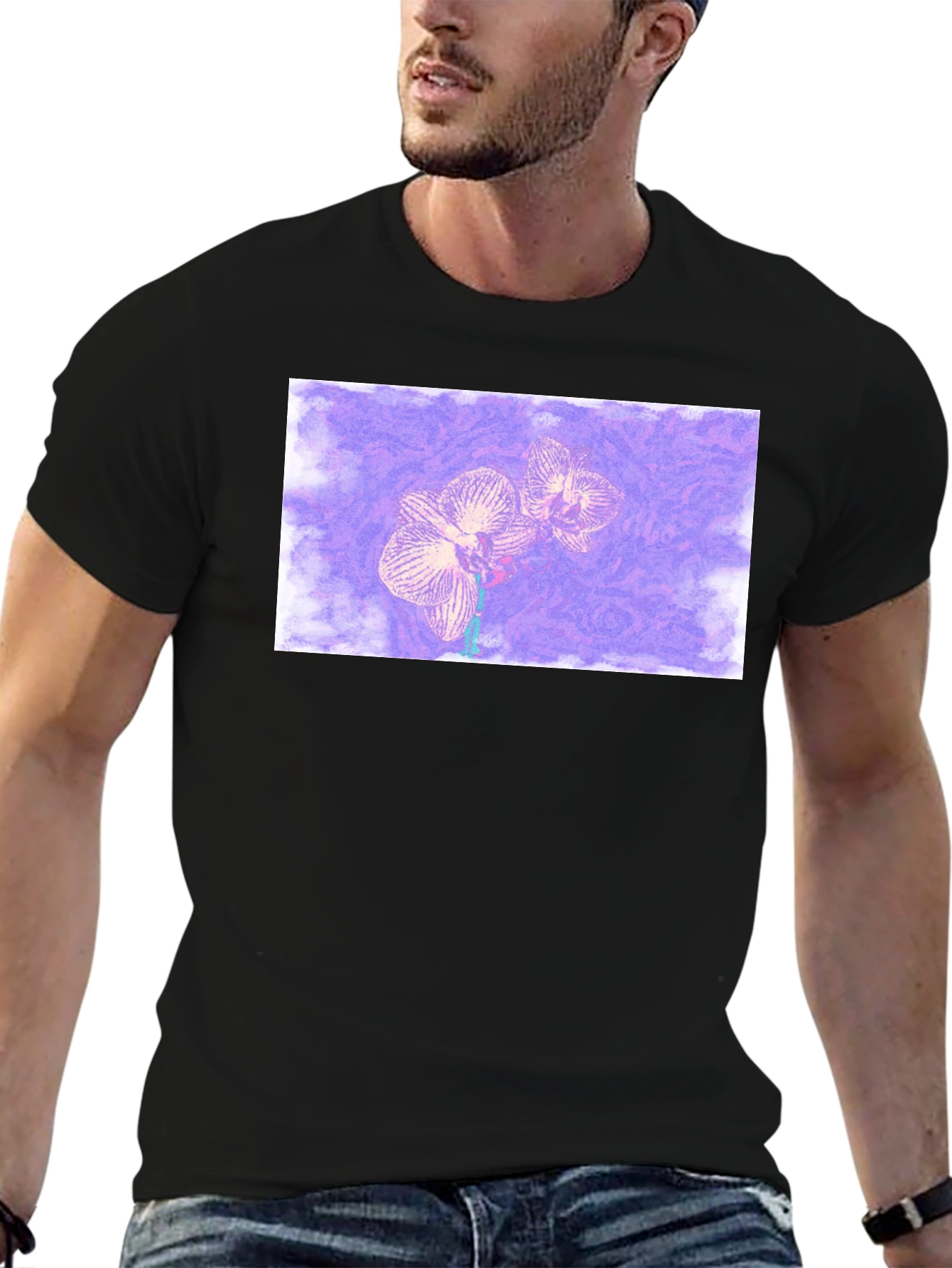 Orchid Graphic Black T-Shirt