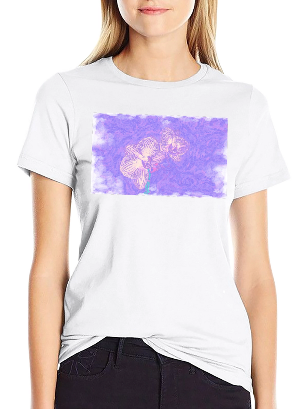 Orchid Graphic Black T-Shirt