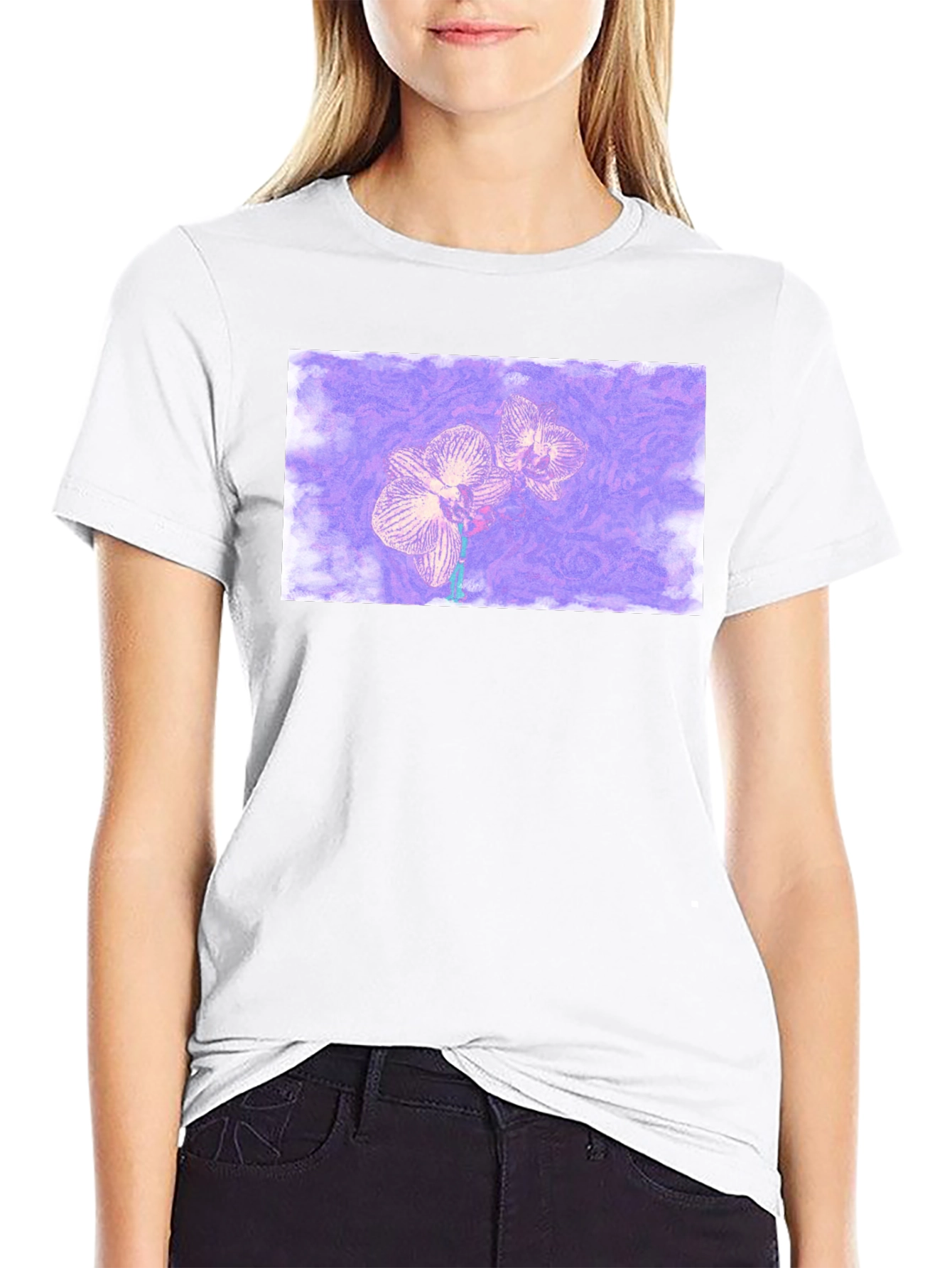 Orchid Graphic Black T-Shirt