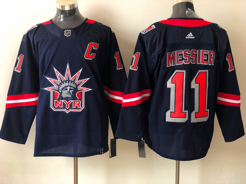 Men's New York Rangers Mark Messier #11 Navy Player Jerseys