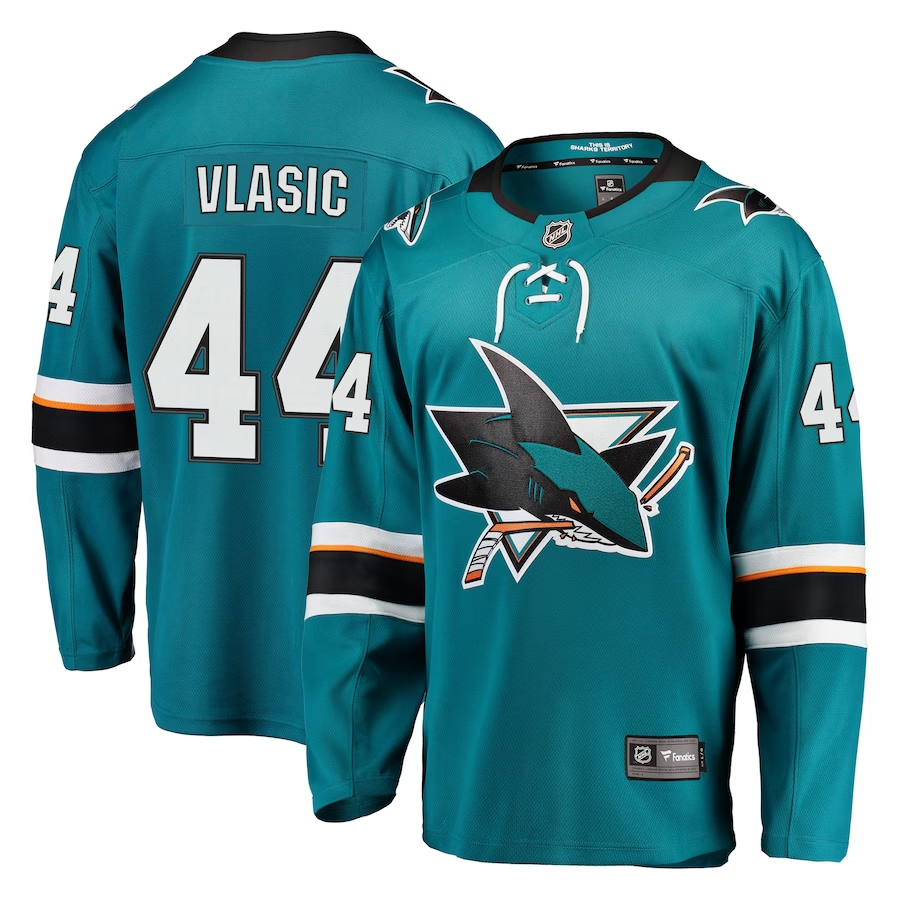 Men's San Jose Sharks Marc-Edouard Vlasic #44 Teal Breakaway Player Jerseys