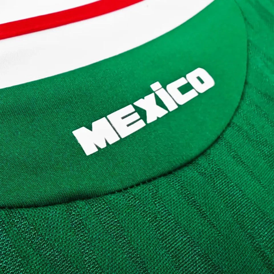 2010 Mexico Home Green Retro Soccer Jersey Detail 3