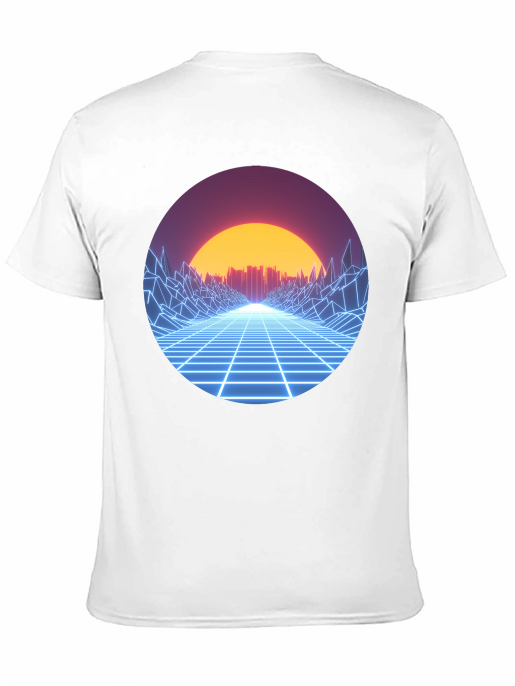 Retro Wave Grid Graphic Tee - Black