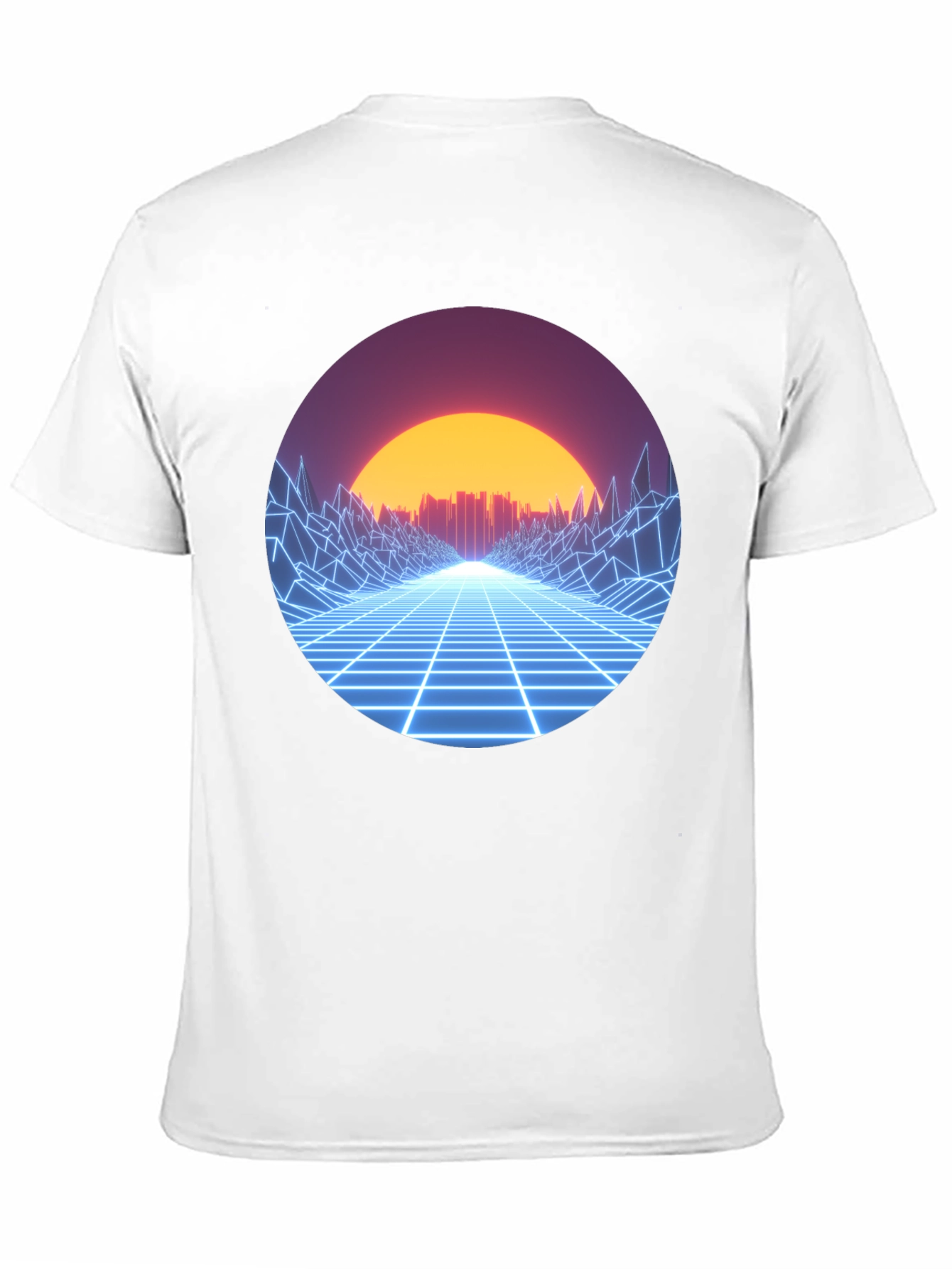 Retro Wave Grid Graphic Tee - Black