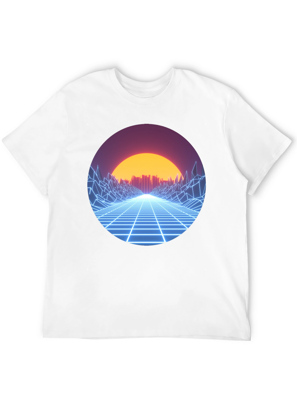 Retro Wave Grid Graphic Tee - Black