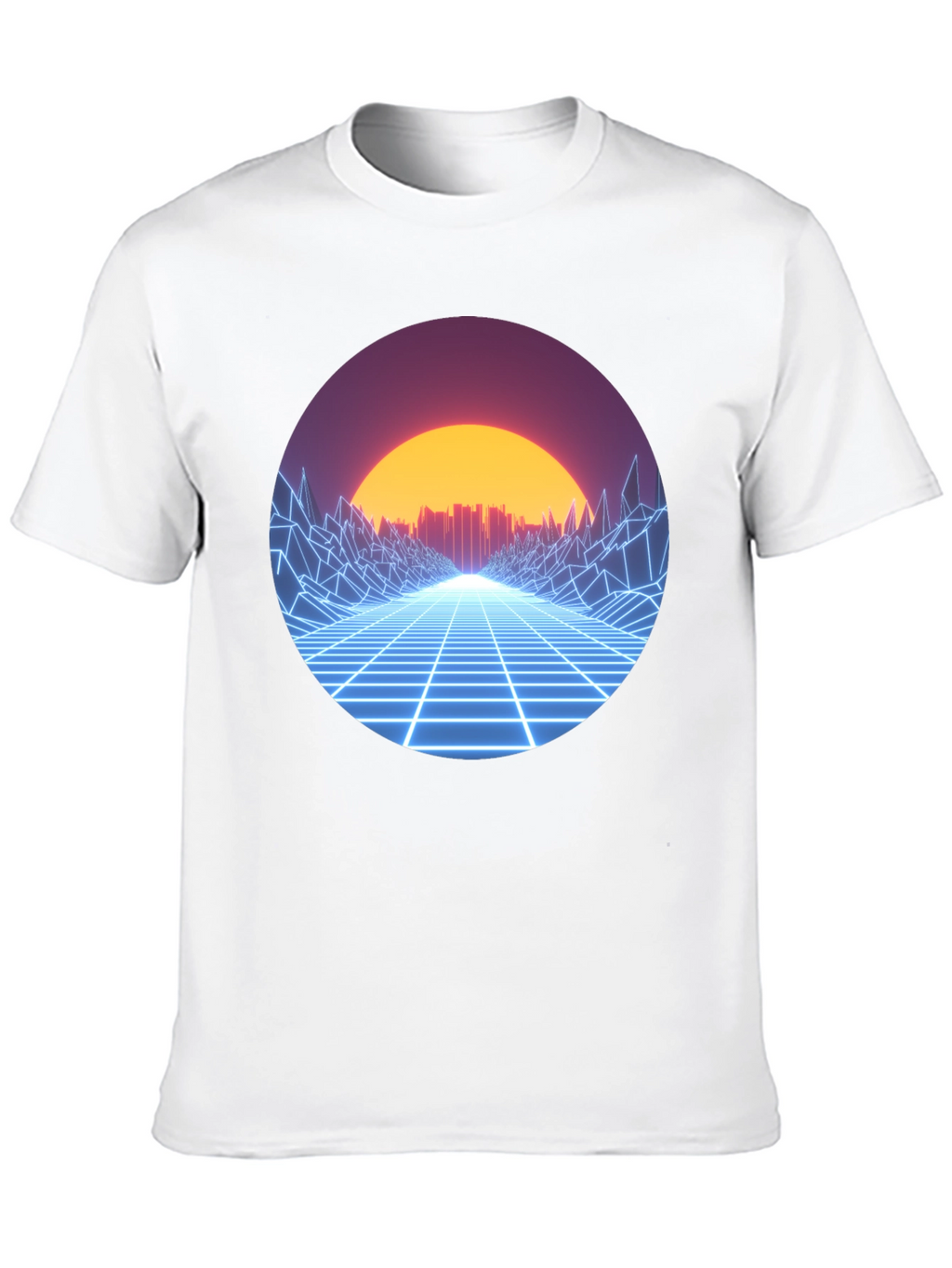 Retro Wave Grid Graphic Tee - Black