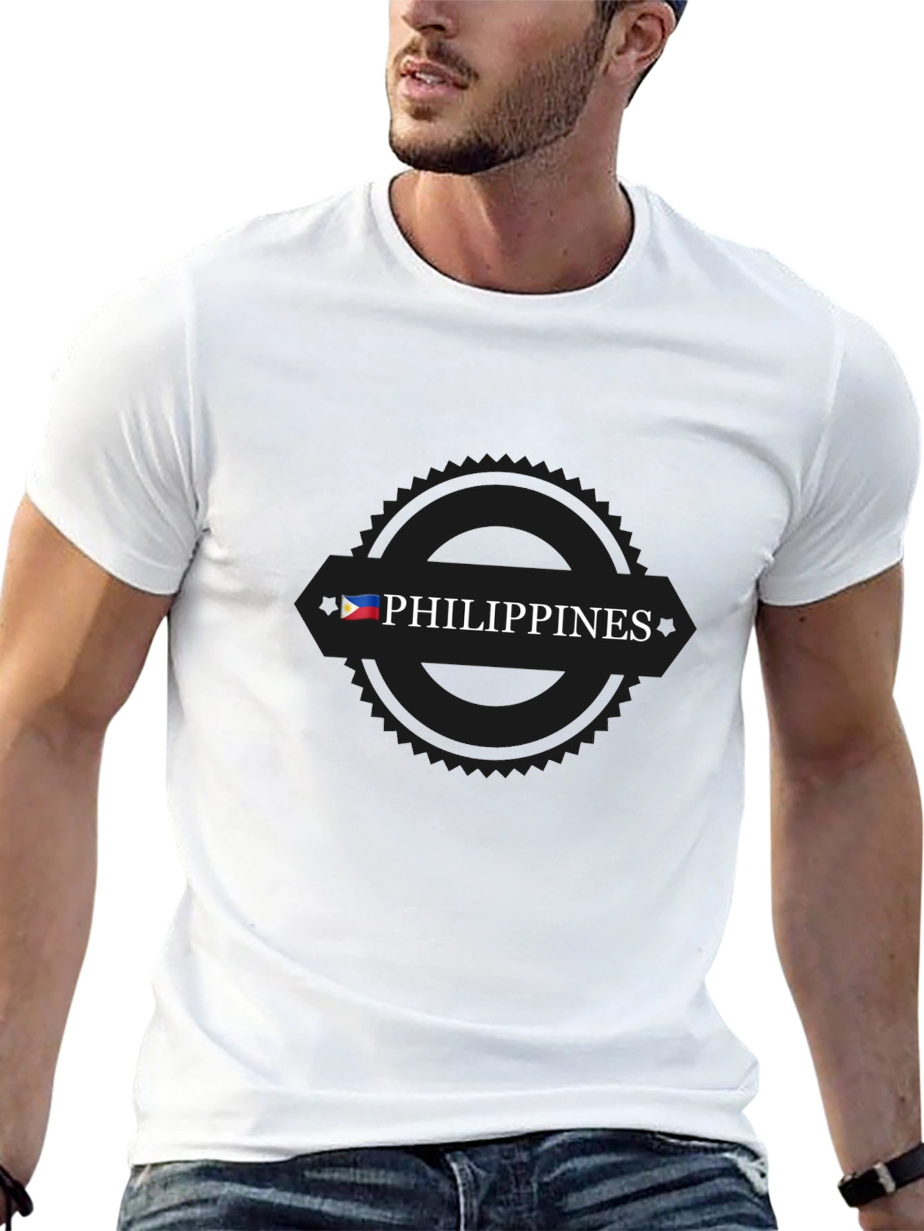 Philippines Flag T-Shirt - Black Cotton Tee