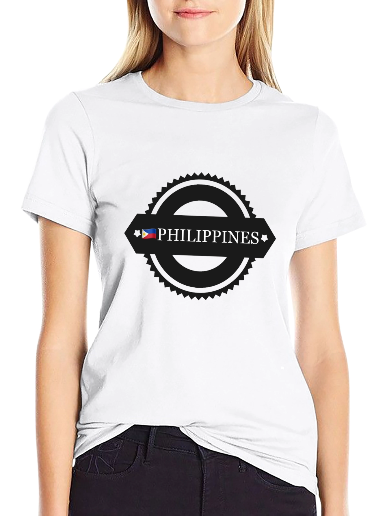 Philippines Flag T-Shirt - Black Cotton Tee