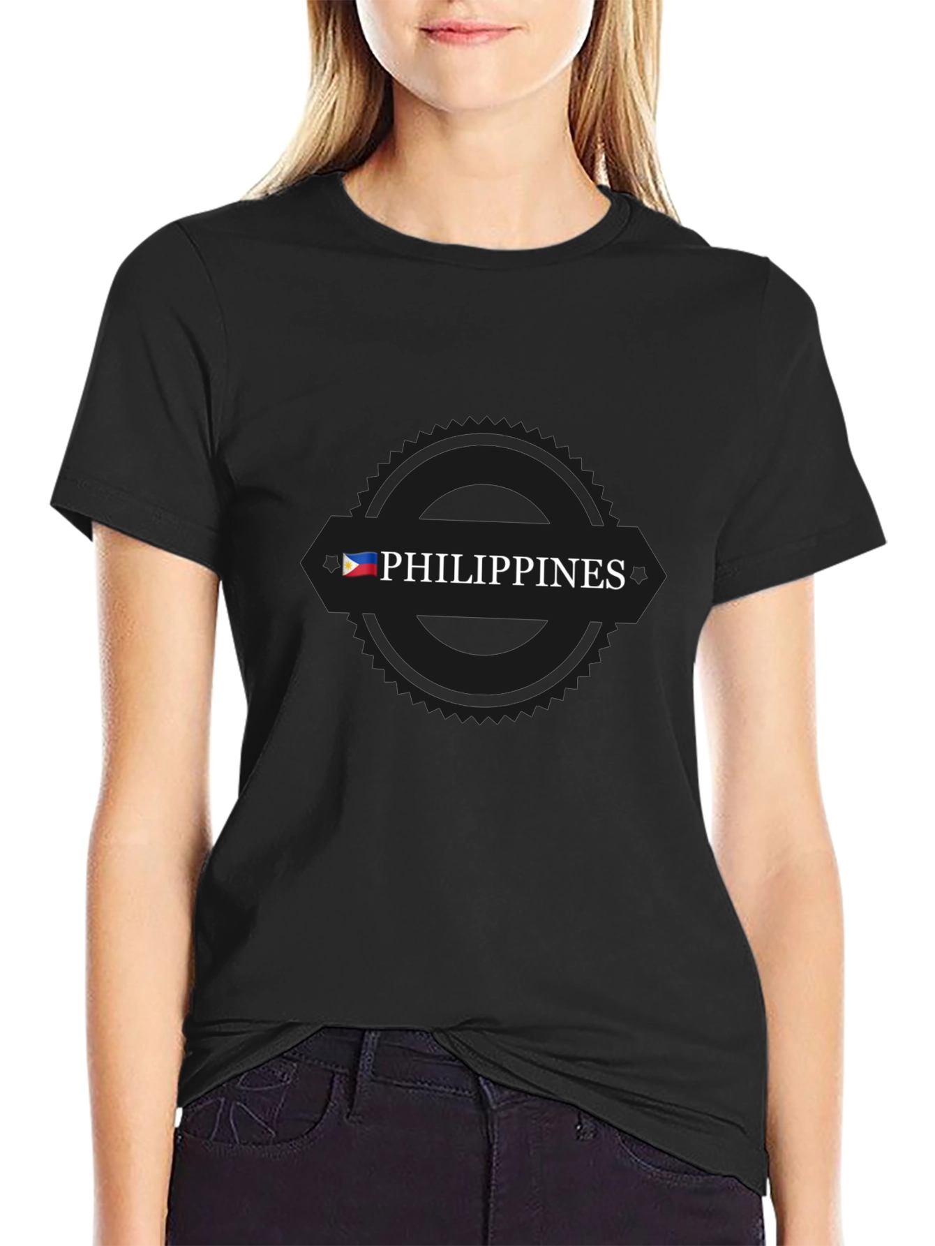 Philippines Flag T-Shirt - Black Cotton Tee