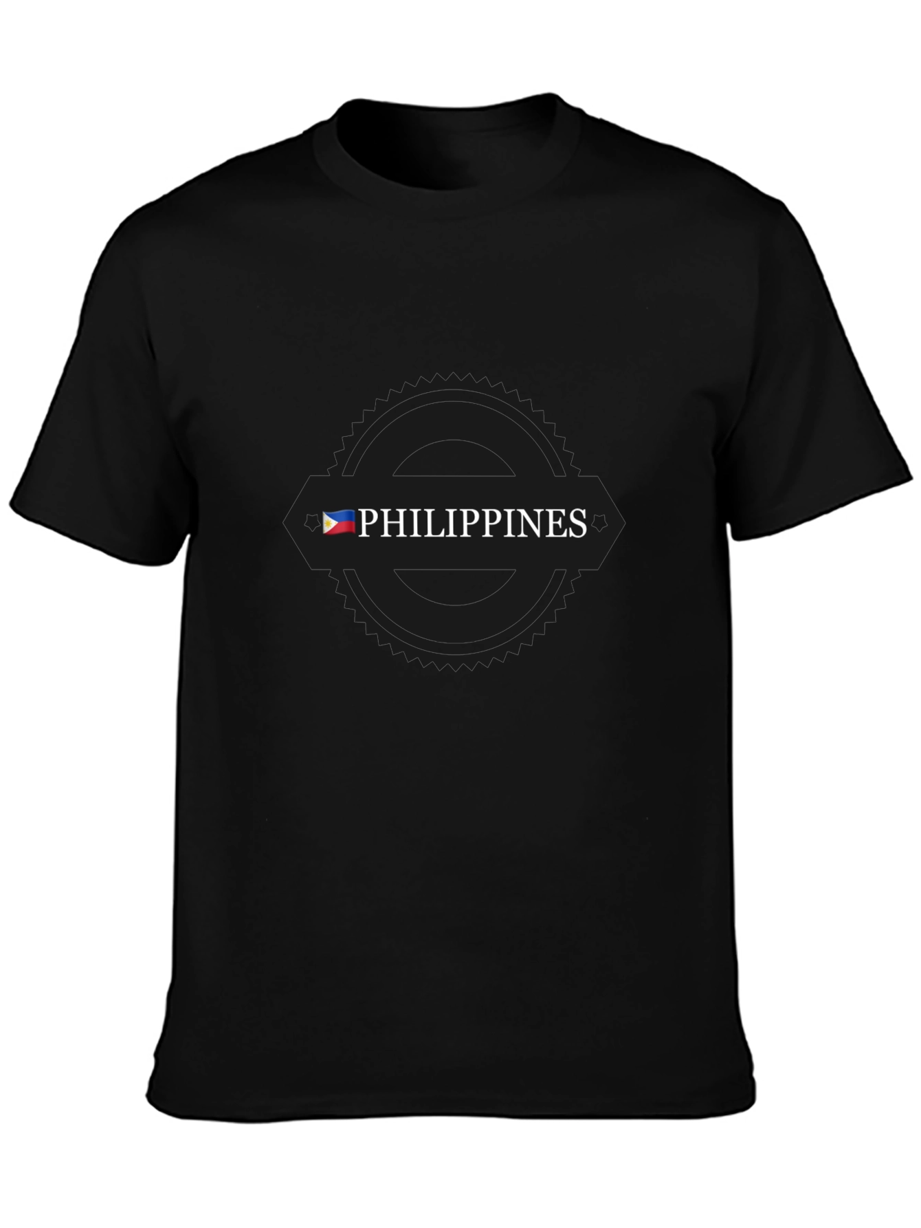 Philippines Flag T-Shirt - Black Cotton Tee