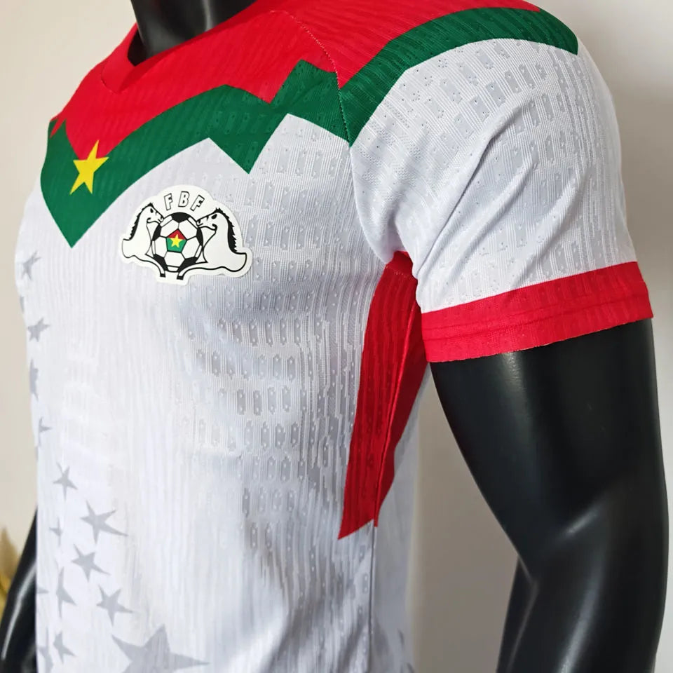 2025/26 Burkina Faso White Player Version Soccer Jersey Detail 3