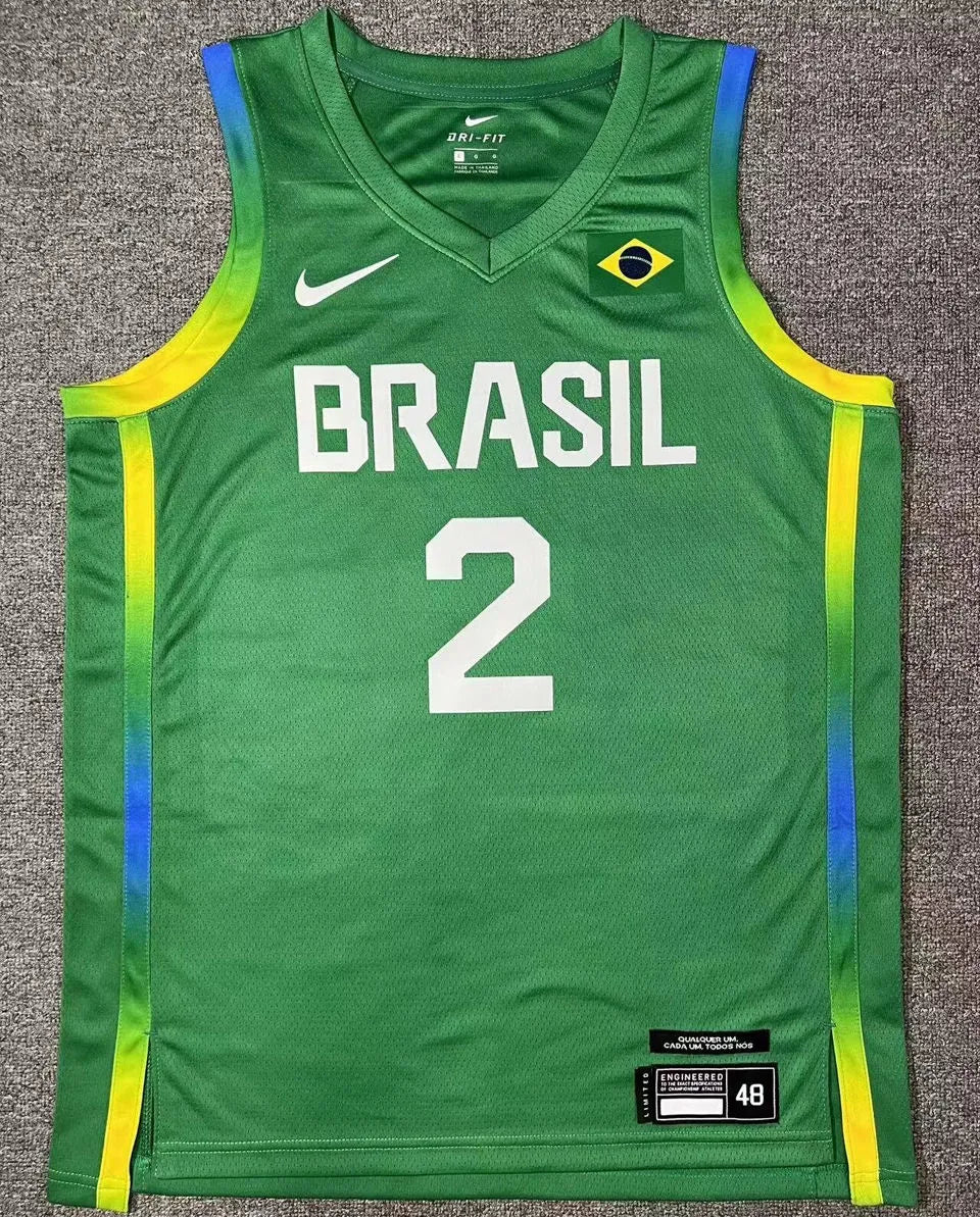 2024 Brazil Team YAGO #2 Green Jersey Front