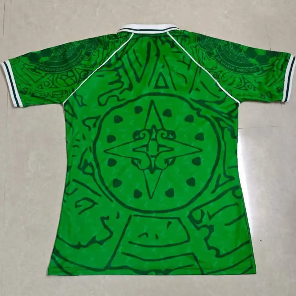 1997 Mexico Green Retro Soccer Jersey Back