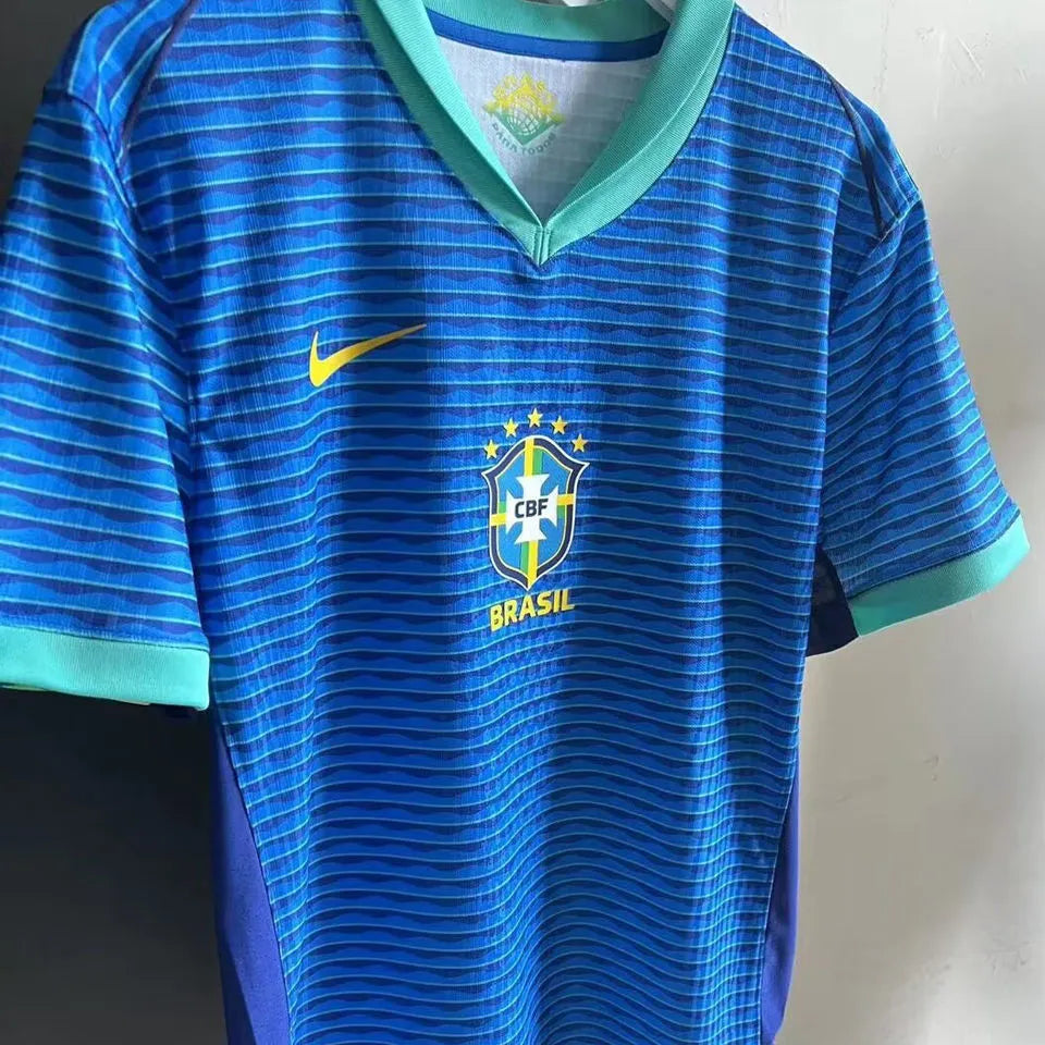 2024/25 Brazil Away Blue Player Version Jersey Detail 3