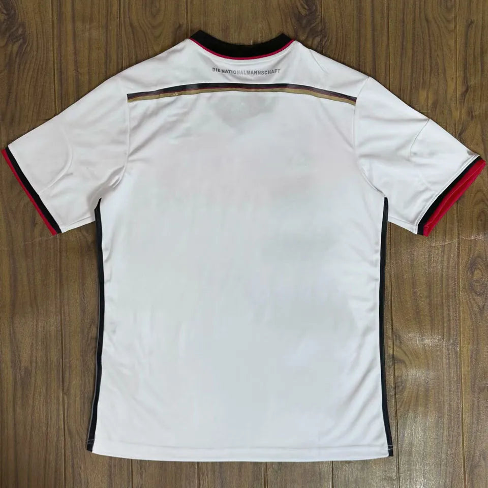 2014 Germany Home White Retro Fans Soccer Jersey 3 Start 三星 Back