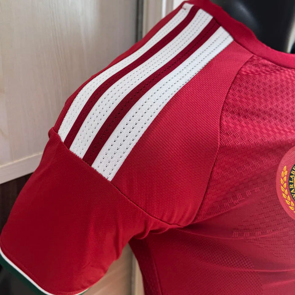 2026/27 Hungary Home Red Player Version Soccer Jersey Detail 4